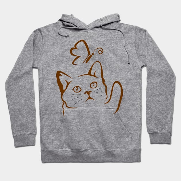 Cat and butterfly Hoodie by Luckyart11